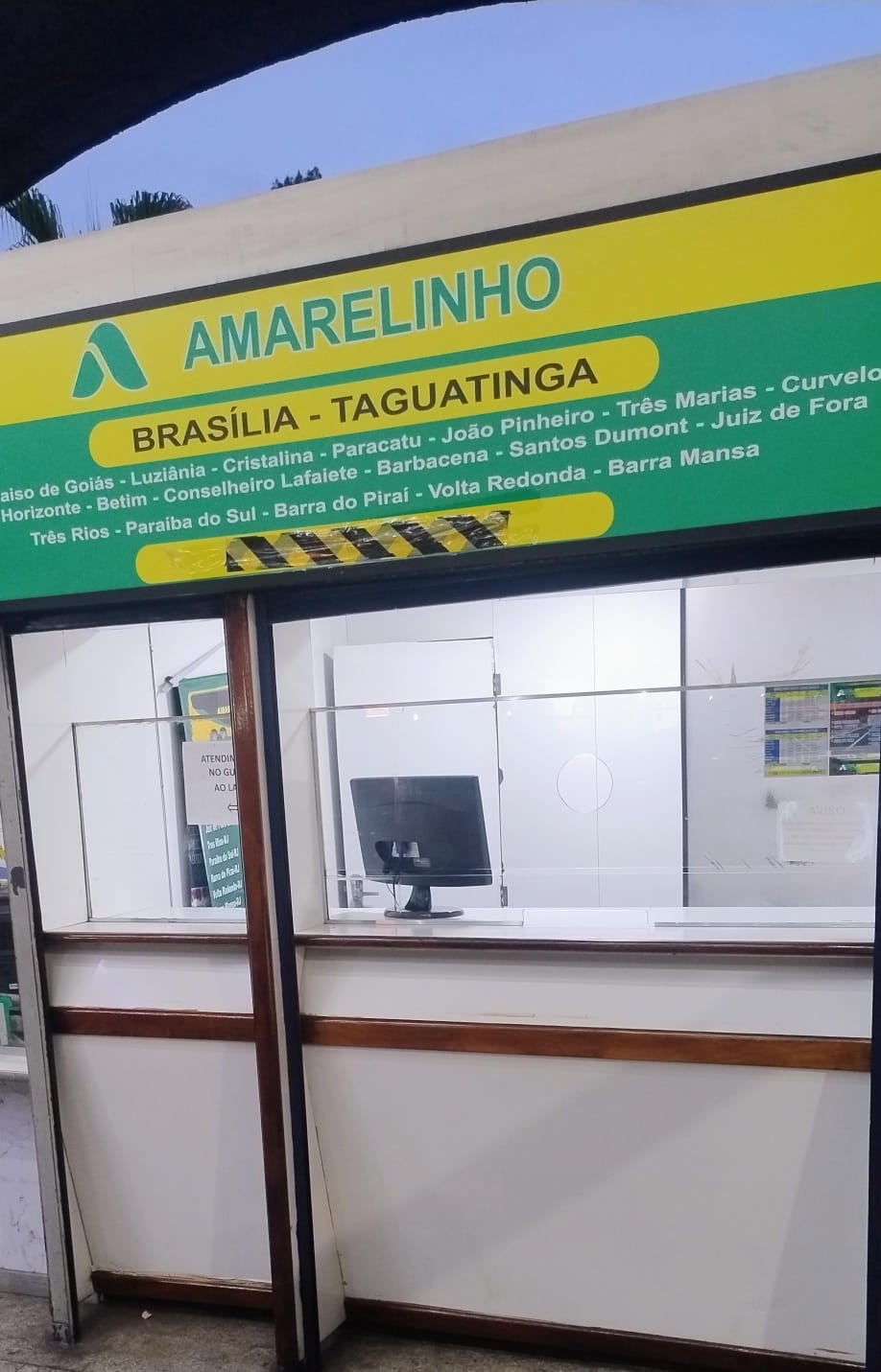 Abertura do novo Guichê Viação Amarelinho do Terminal Rodoviário com o horário de funciona das 7h às 19h